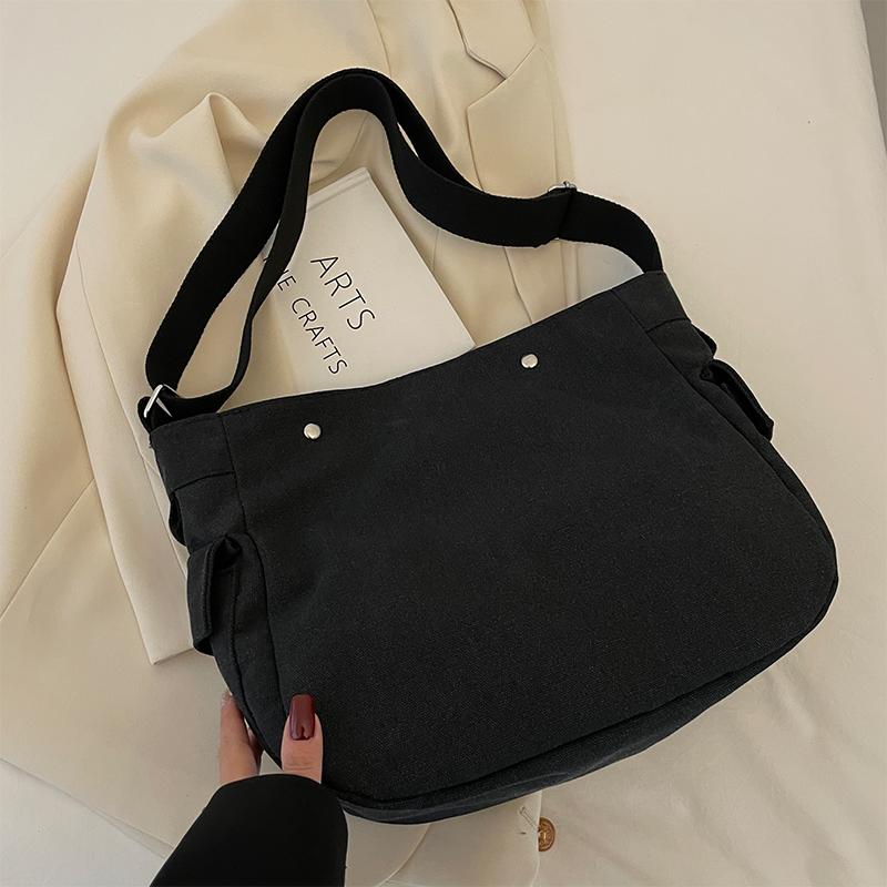 Monochromatic large capacity crossbody bag for women printed letter canvas simple fashionable