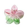 Flower Shape Hair Claw Transparent Gradient Color Hairpin Plastic Metal Back Head Hair Clip Party