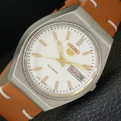 CEAS AUTOMAT VINTAGE JAPONEZ SEIKO 5 BĂRBĂTESC CADRAN ALB CULOARE a701489-5
