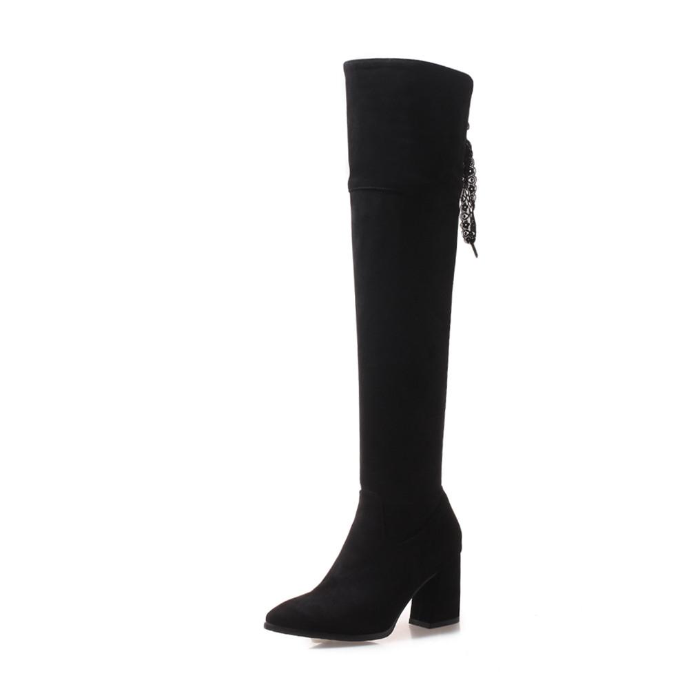 Fashion Fashion Flock Slim Boots Sexy Over The Knee High Women Fashion Winter Thigh High Boots Shoes Woman Fashion Botas Mujer Black