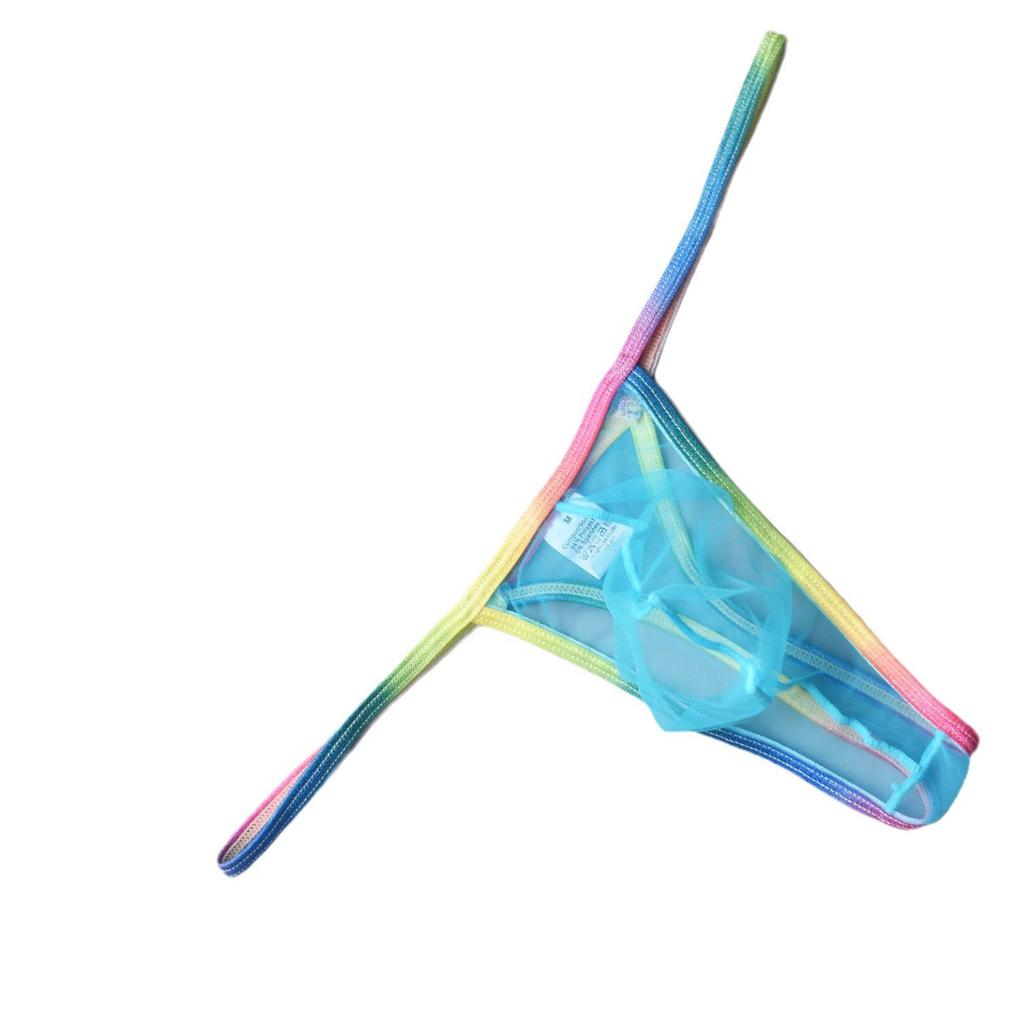 Men's Passionate Thong: Sexy Low-Waist, Transparent Pouch, High-Elastic Underwear B901