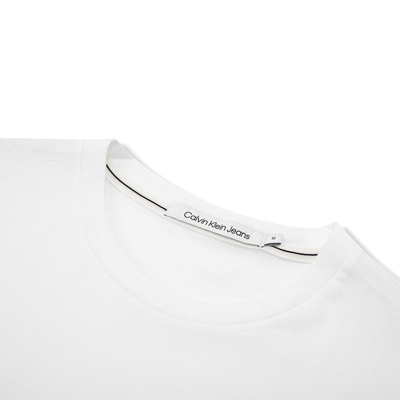 Calvin Klein Liquid Ammonia Cotton Casual Round Neck Simple Embroidered Smooth Short Sleeve T-Shirt Men T-Shirts White J320986YAF