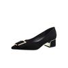 - Classic Suede, Light Color, Pointed Head, Women's Thick Heel Single Shoes, Light Mouth, Sexy Commuting, Long Wear, Not Tired Women
