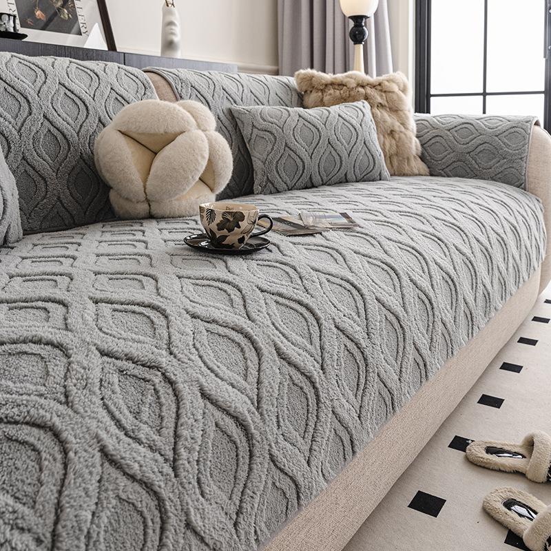 Light Luxury Thickened Sofa Cover Fabric Anti Displacement and Anti Slip Sofa Cushion Cover Warm for Autumn and Winter Seasons