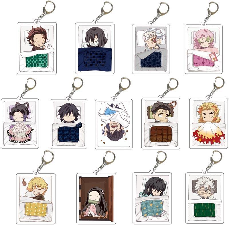 Demon Slayer Anime Keychain Acrylic Transparent Keychain Pendant Accessories For Fans Collection Gift Cosplay Merchandise