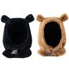 Thermal Plush Bear Ear Cap Windproof Hood Winter Balaclava for Outdoor Female
