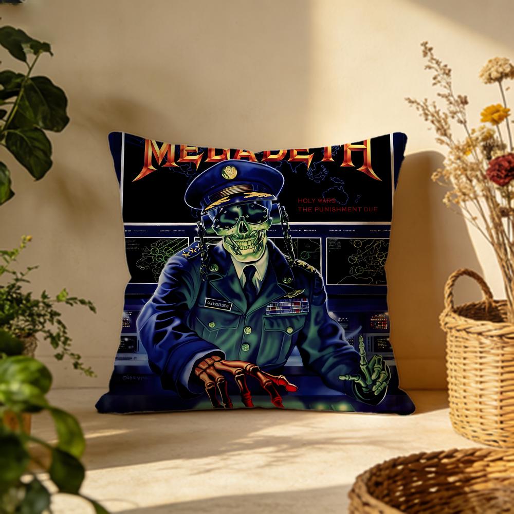 Hot MMegadethses Cushion Cover Versatile DoubleSided Pillow Case Fit for Sofa Bed Car  Daily Decor