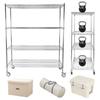 5-Tier 70.87x59.76x23.98in Heavy Duty Steel Storage Rack with Wheels Rolling Storage Shelf for Warehouses Closets Kitchen School