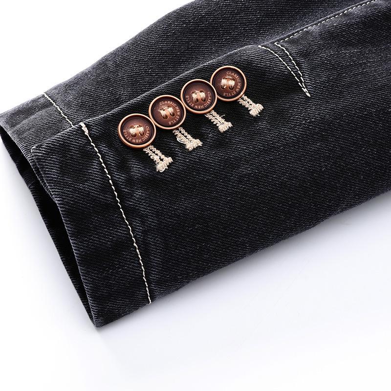 Men's Slim-Fit Denim Jacket - Spring/Autumn Business Casual, Thin Style for Middle-aged & Young