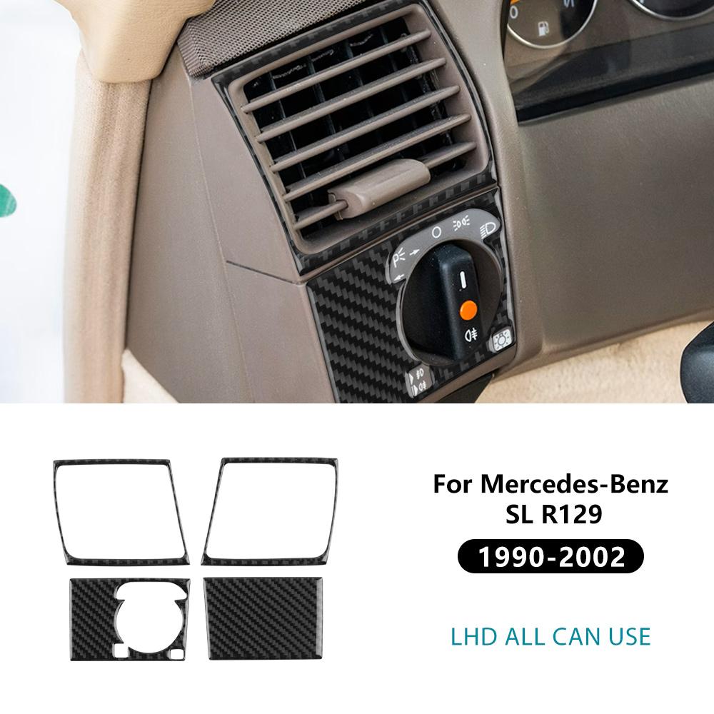 Real Soft Carbon Fiber Sticker For Mercedes Benz SL R129 1990-1994 1995 1996 1997 1998 1999 2000 2001 2002 Car Side Air Vents