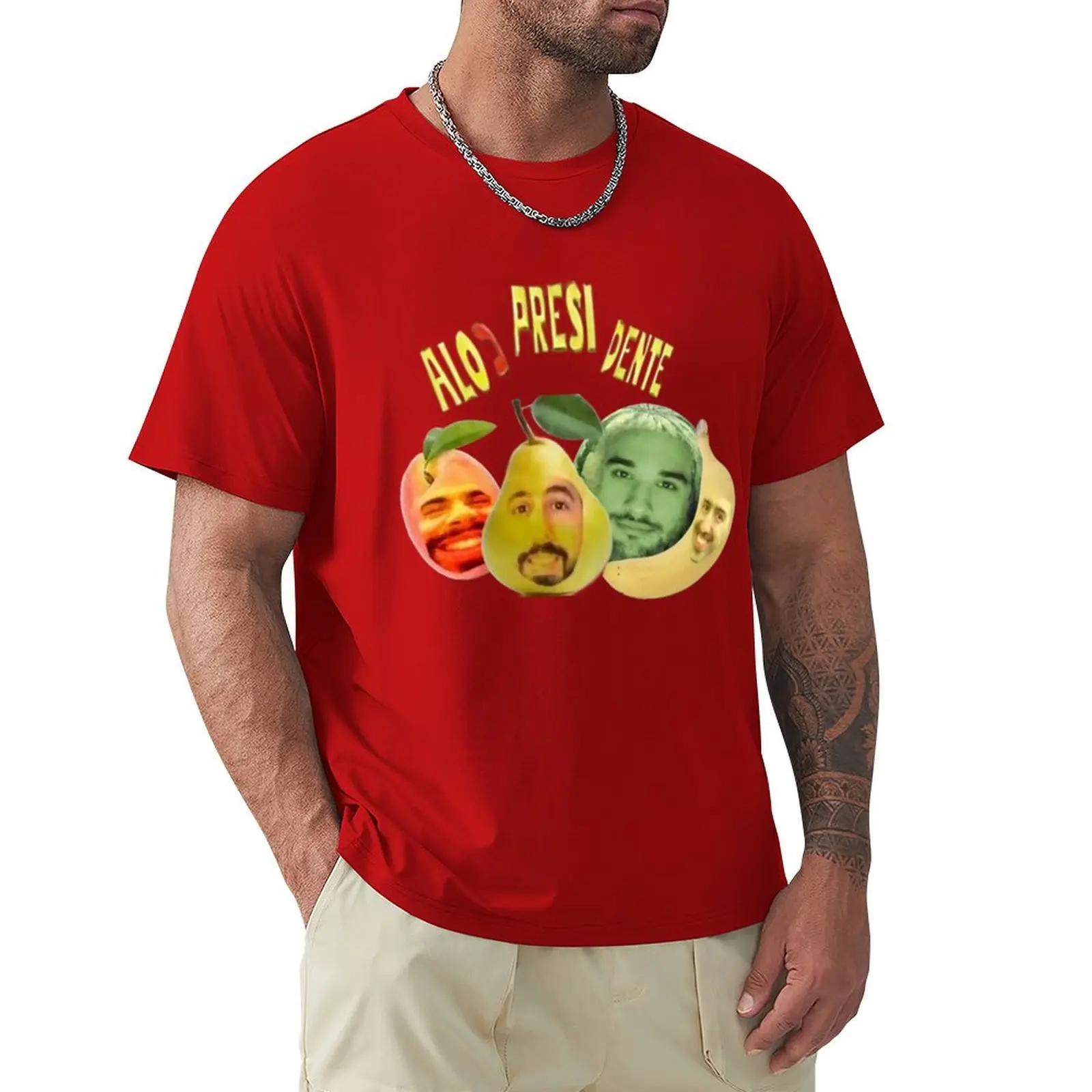 Hello president of illojuan GUILLE PEAR TShirt blacks kawaii clothes t shirts men S