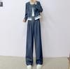 Spring/Autumn 2026 Casual Denim Jacket & Wide-Leg Jeans Set