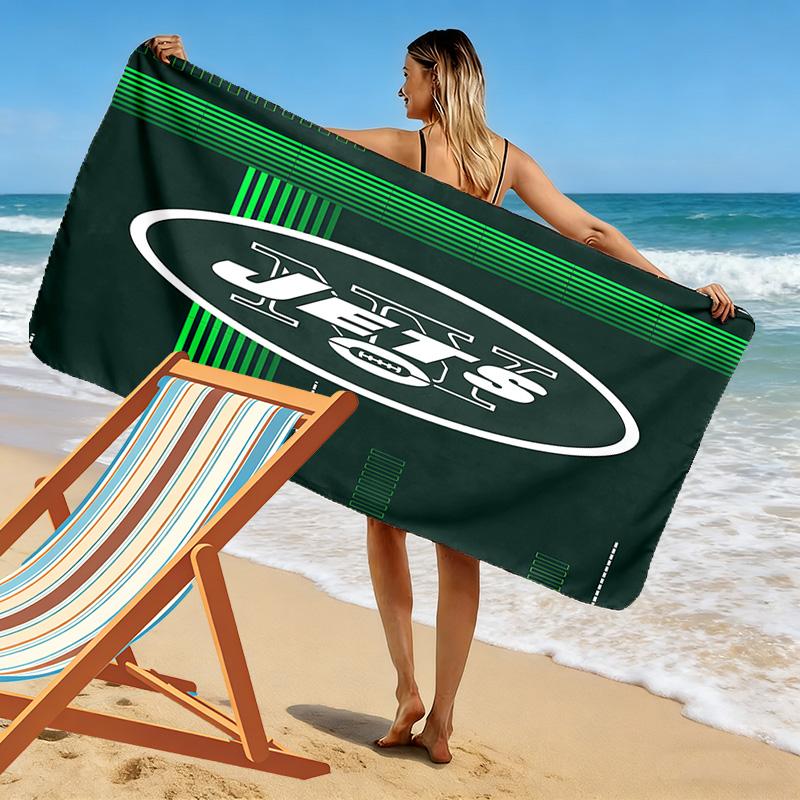 New York Jets Print Beach Towel, Large Soft Quick Dry Towel for Beach Camping Swimming