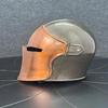 Black Copper Helmet Barbuta Knight Visor Warrior 18g Steel Helmet Dual Tone Barbuta LARP Cosplay,