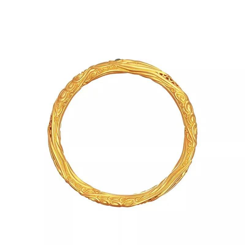 Ne Zha: Gold-Plated Qiankun Ring Bracelet - Unisex National Style Bangle Jewelry