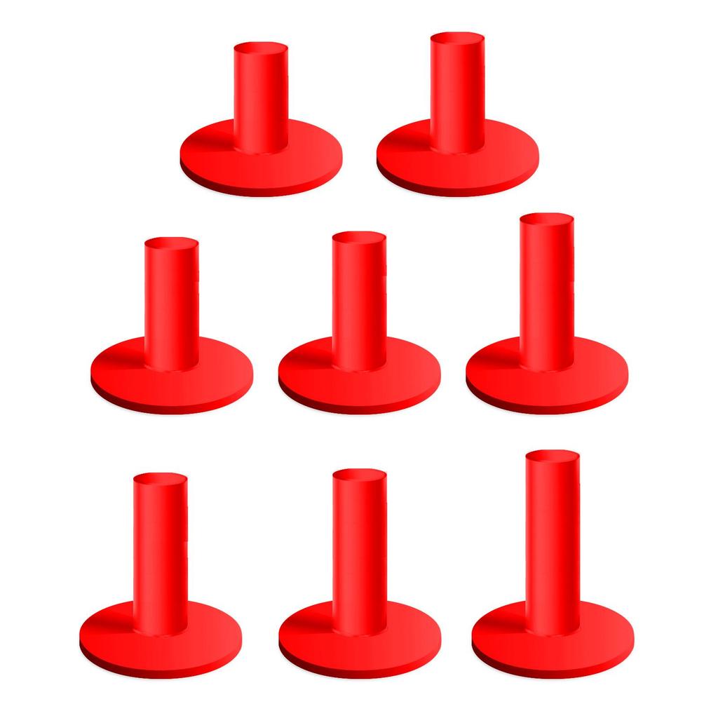 Multicolor Golf Rubber Tees - Long, Medium, Short with Cross Flat Heads