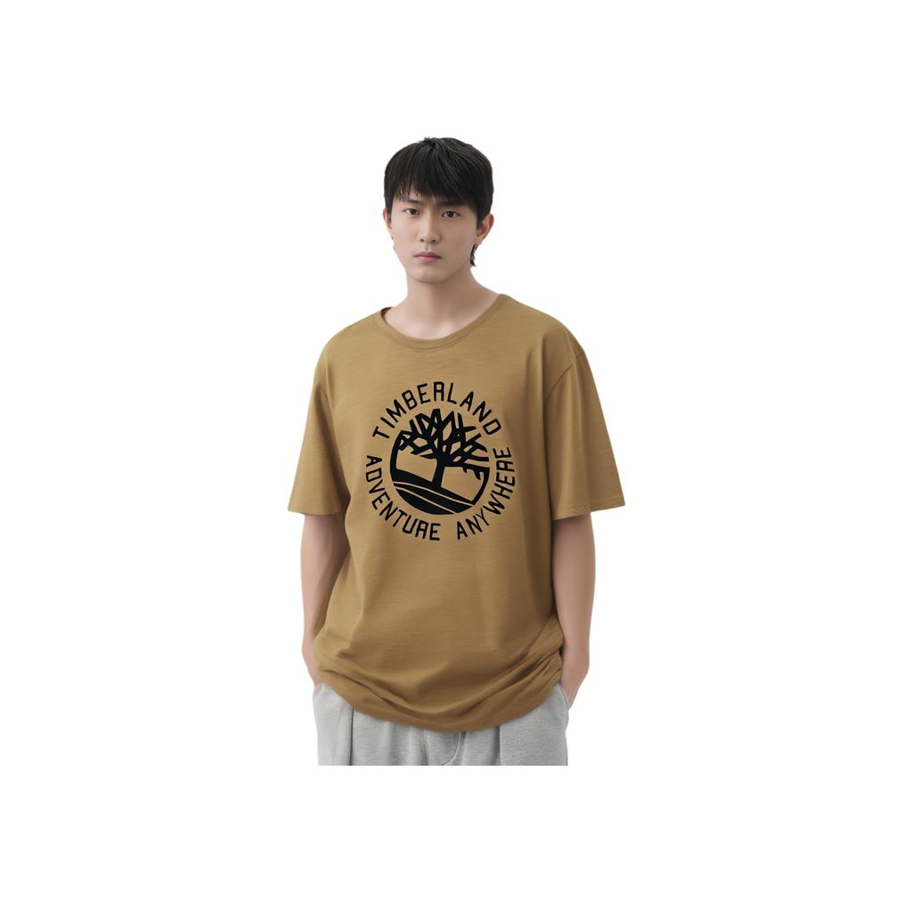 Timberland Logo Print Loose Fashion Outdoor Round Neck Pullover Sports Casual Short Sleeve T-Shirt Men Tops Wheat A2Q4AP47