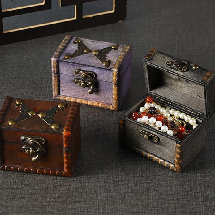 Eleganckie Pudełko do Przechowywania z Zamknięciem Zabezpieczającym Duża Pojemność Drewniane Organizery na Biżuterię Pamiątki Rodzinne
