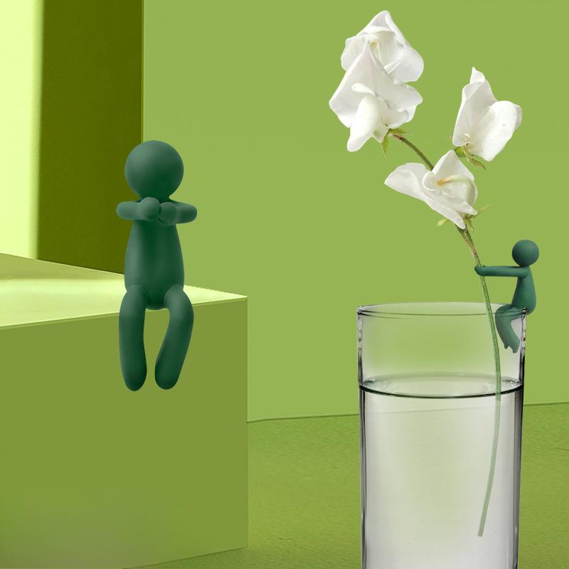 Support pour plantes Buddy – Clip de support pour plantes en plastique créatif et adorable pour hydroponie, support pour bord de tasse et support pour plantes décoratif