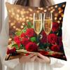 1 Stylish Valentine's Day Romantic Champagne and Rose Pizza Pillowcase