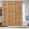 Cortina de Ducha de Fibra Natural Diseño Tejido Rústico para Decoración de Baño, Forma Rectangular, Ajuste Perfecto para su Bañera o Tina con Ro