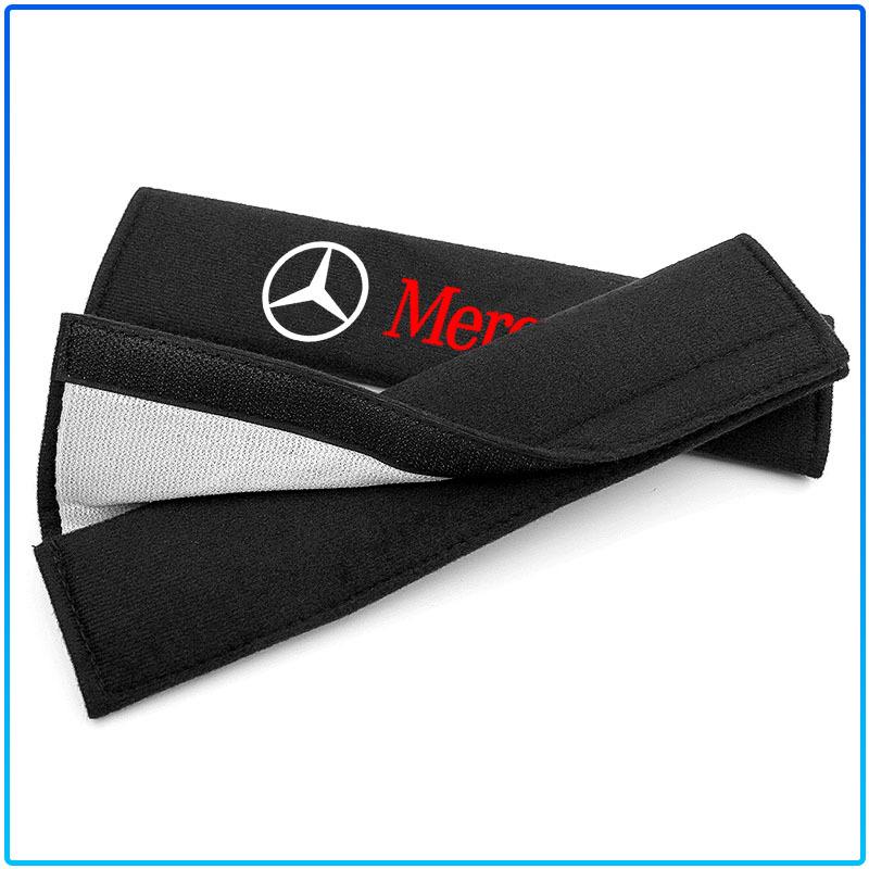 AABIF1 2Pcs Car Seat Belt Shoulder Pad Protective Cover Car Accessories For Mercedes Benz E260 E200 E300 W205 W212 W166 W176 W242 AMG