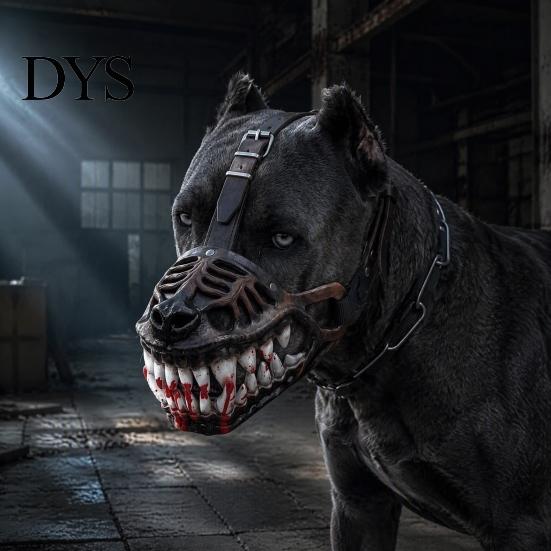 Medium And Large Dog Muzzle Hell Hound Muzzle, Halloween Creepy Cosplay Customized Party Costume with Adjustable Strap for Dogs