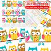 Thermal Flat Printing Curtains Without Rod Owls Parade Holiday Durable Polyester Curtain Set Of 2 Minimalist Made Washable