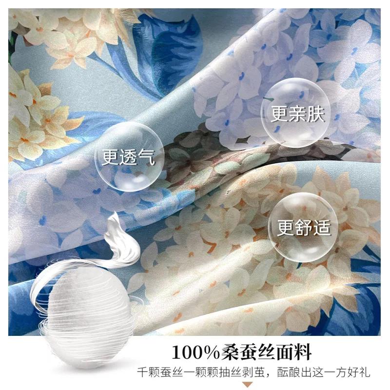 Fashion 100% Silk Satin Scarf Women Handkerchief Printed Bag Scarfs Female Square Head Bandana Small Neck Scarves For Ladies