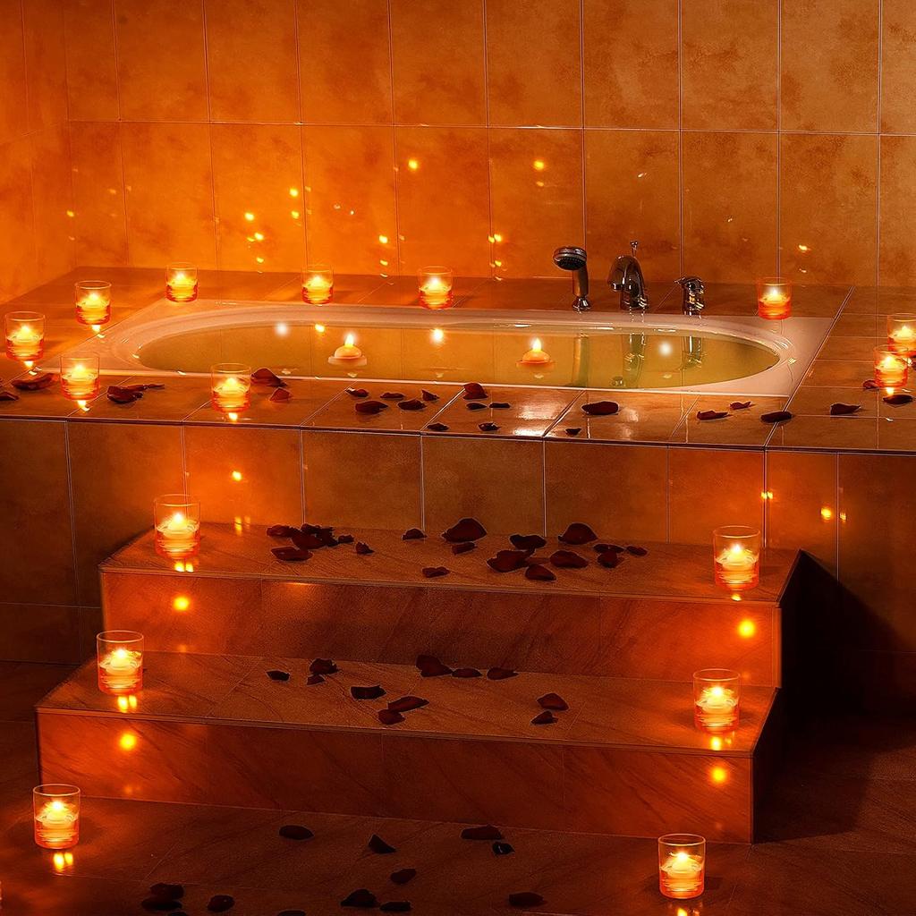 Honoson 36 Pieces Flameless Floating Candles Waterproof LED Tealights Floating Candles Warm White Battery Operated for Valentine Wedding Party Pool