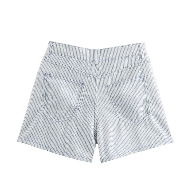 Jnleaog New Arrival Women's Clothing Fashion Style French Style Design Fashion All-Match Commute Style Casual Stripes Shorts