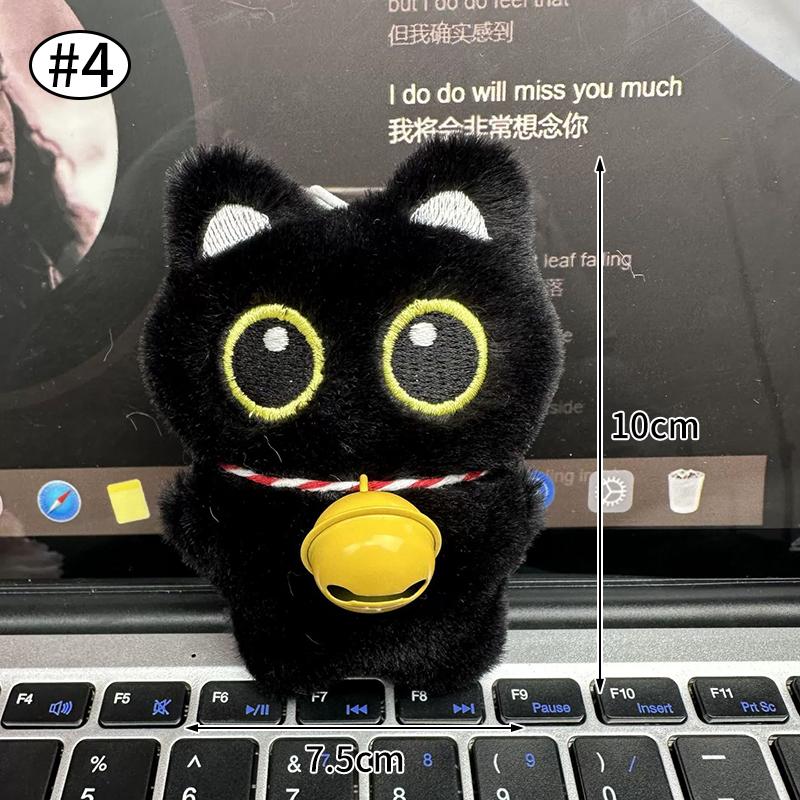 

Cute Black Cat Keychain Pendant Backpack Hanging Plush Doll Kitty Cell Phone Charm Bag Keychain Halloween Pendant Keyring Decoration as picture
