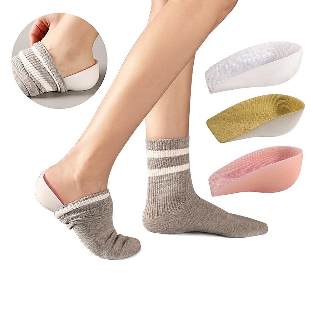 1Pair Invisible Insoles Inner Height Increase Silicone Insoles 1.5cm Translucent Breathable Shockproof Non Slip Unisex Elevation