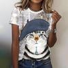 Women's Kawaii Funny Animal Graphic T Shirts Casual Oversize Short Sleeve Top Female Fashion Clothing Ladies