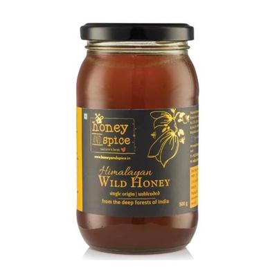 Miel y Especias Miel Silvestre (500g) | Miel del Himalaya de origen único De los bosques del Parque Nacional Jim Corbett| 100% Cruda y Pura