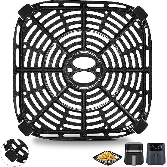Air fryer Grill Pan for BLACK+DECKER Purify 4QT Air Fryer, Upgrade 8×8 IN Air Fryer Replacement Parts Grill Plate Accessories Tray Rack for Holstein