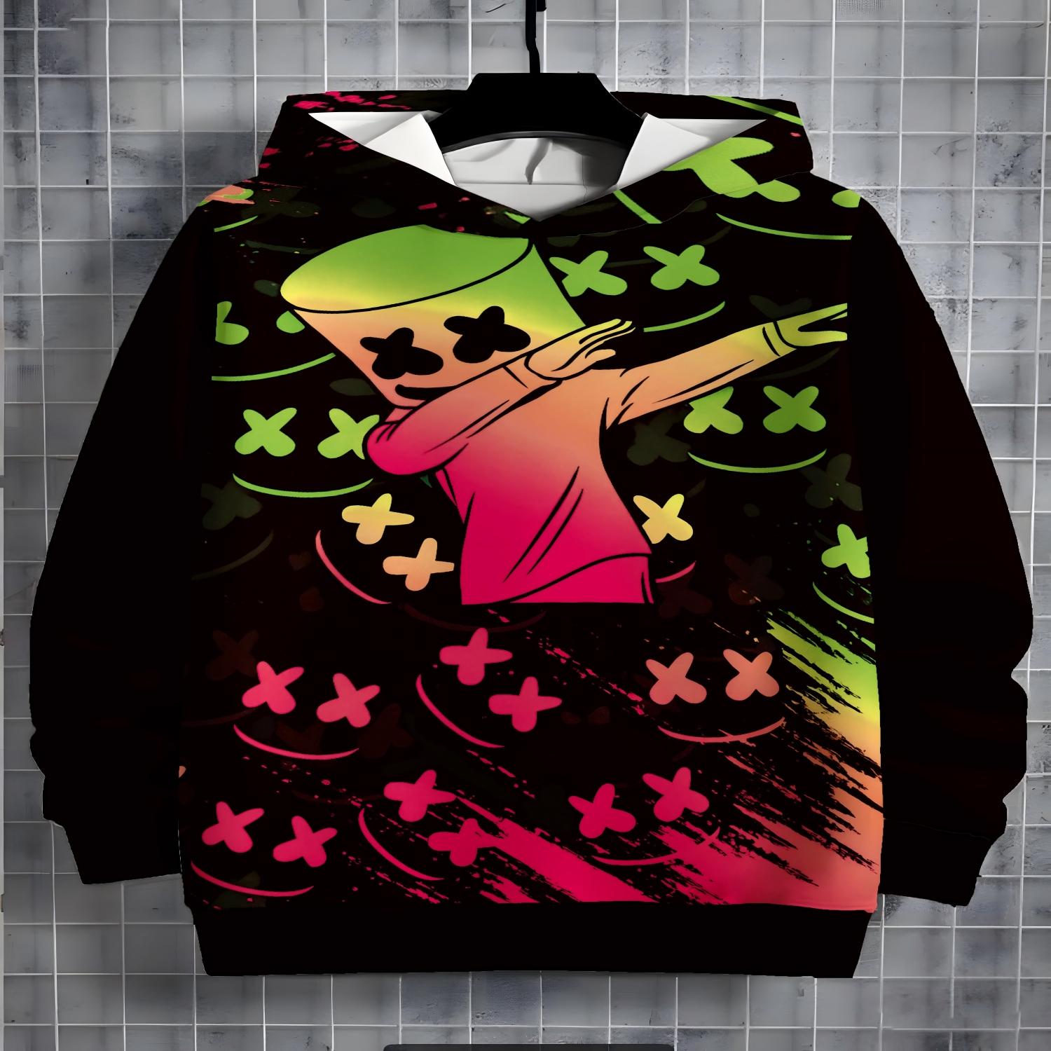 

2026 Детские толстовки с 3D-принтом Новые мужские и женские толстовки Повседневные нейтральные толстовки Детская верхняя одежда 13-14Y