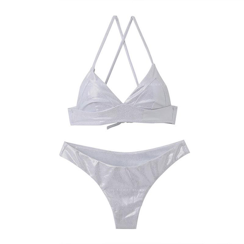Sexy Korean Instagram Hot Girl Style Swimsuit Women's Beach Triangle Bikini Three-Point Split Low-Waist Swimsuit