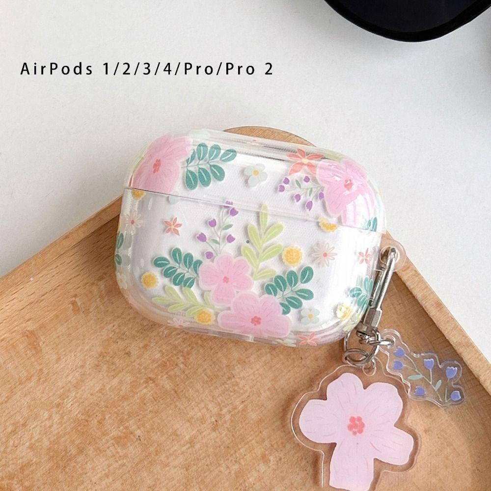 Soft Material Wireless Bluetooth Case Clear Green Knot Heart Design AirPods Case Cover Flower Pattern for AirPods 1/2/3/4/Pro 2