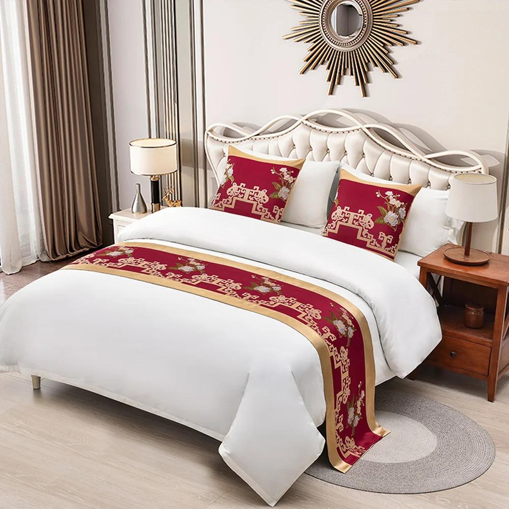 Luxury Floral Bedspreads Bed Runner Throw Bedding Single Queen King Bed Cover Towel Home Hotel Decorations
