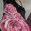 Super Large Rose Diamond Sweater: Heavyweight Slim Round Neck Pullover for Women (2-300 lbs)