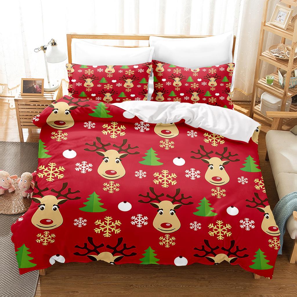 Weihnachtsgeschenke Bettbezug-Set Bettwäsche Bettdecken-Sets King Size 3D Kinderbettwäsche-Set 3-teilig Zuhause