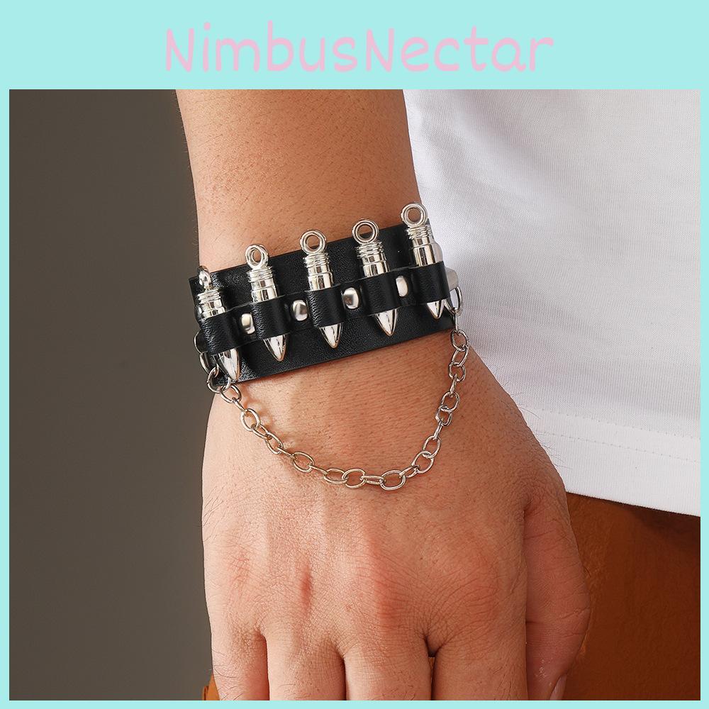 Gothic Skelett und Kugel Design Neutrale Kette Leder Handstück für Halloween Zubehör Sommer