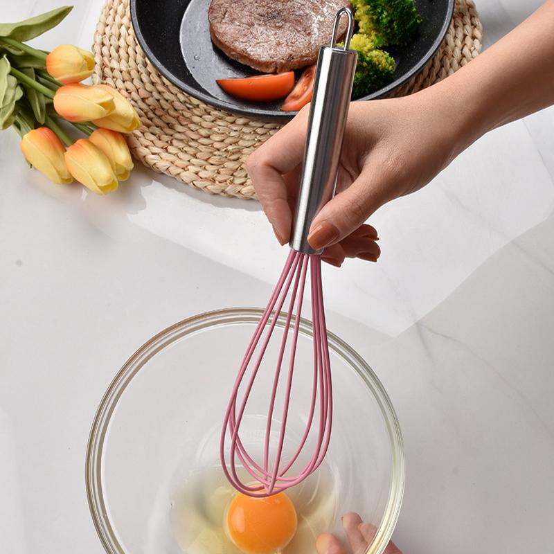 5Pcs Heat-Resistant Cooking Utensils Set Non-Stick Silicone Spatula Whisk Oil Brush Turner Cream Scraper Baking Set Kitchen Tool