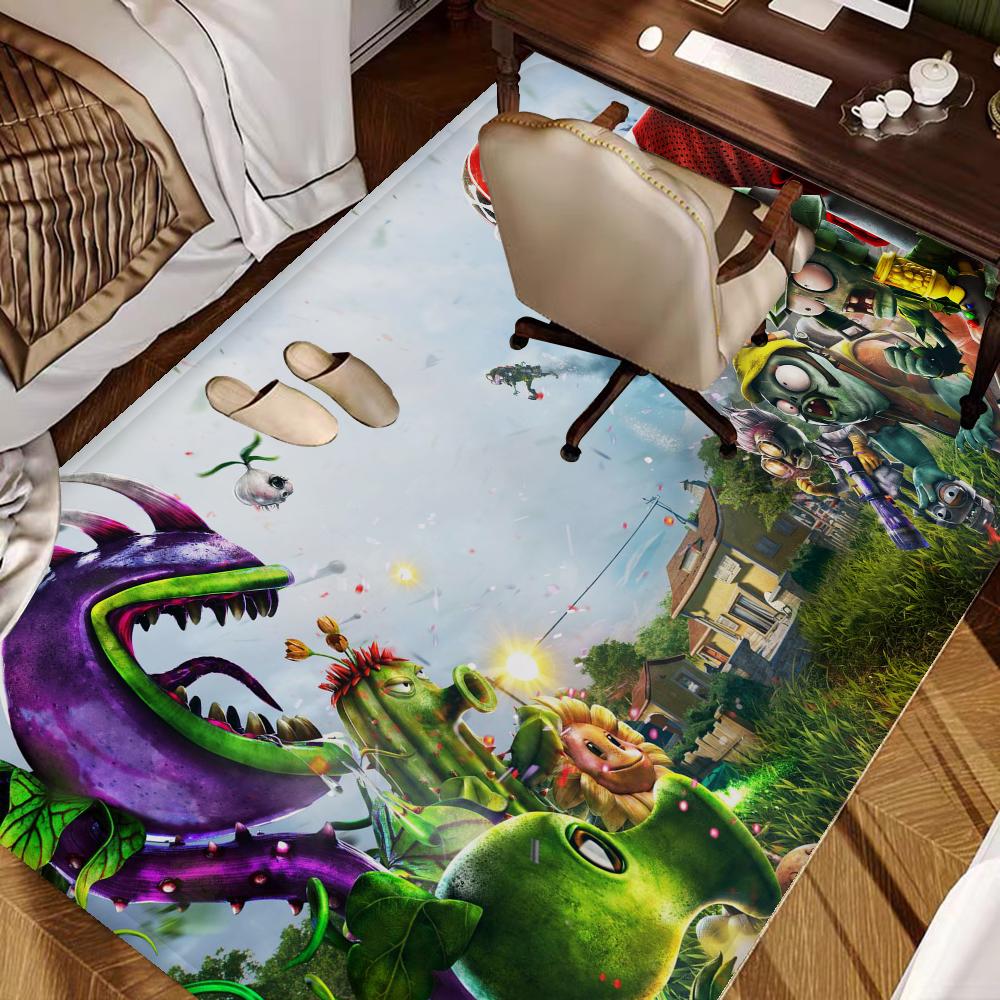 Game Plants Vs Z-Zombies Bathroom Mat Kids Room Bedroom Decoration Balcony Anti-Slip Doormat Living Room Bedside Area Rugs