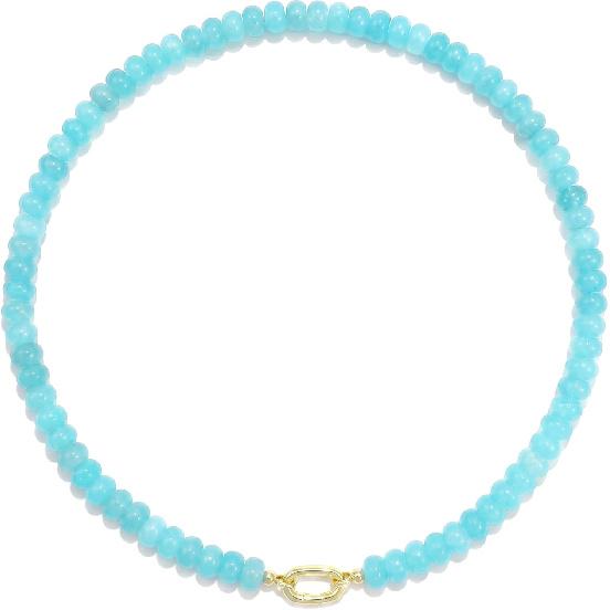 Beaded Gemstone Necklaces for Women Bohemian Colored Choker Natural Stone Bead Summer Beach Handmade Jewelry Necklace