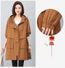 2024 Plus-Size Mid-Length Hooded Trench Coat for Women: Loose, Casual, and Fashionable Spring/Autumn Style Outerwear for Moms.