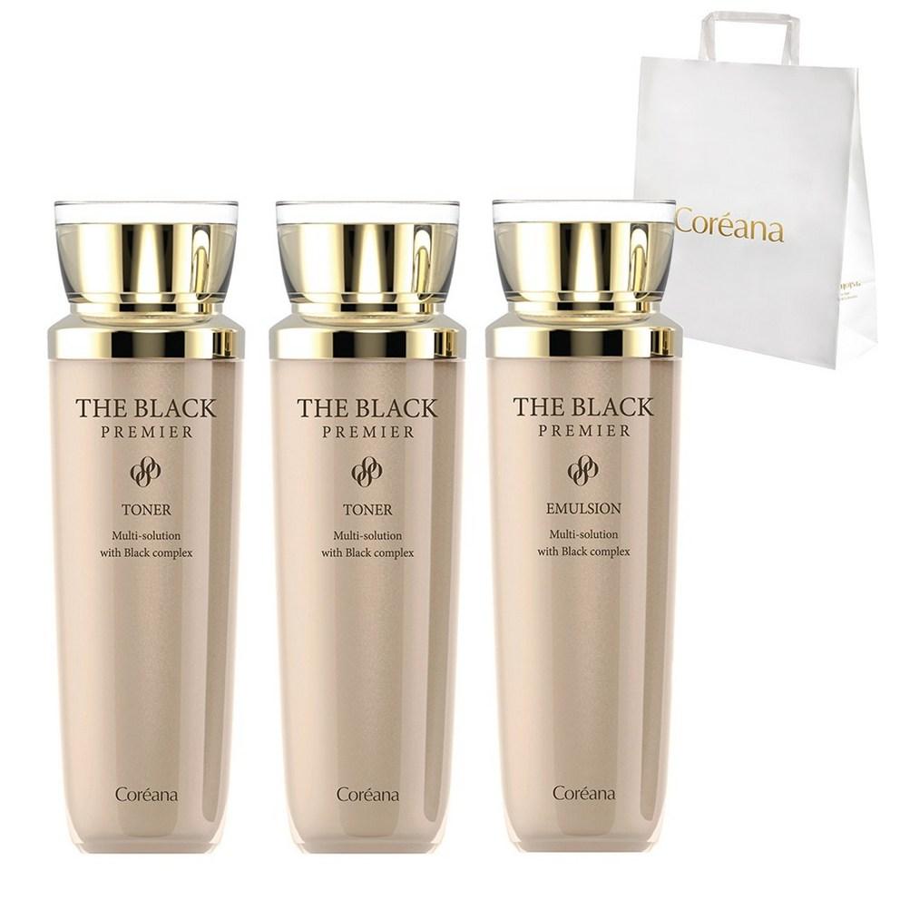 Coreana The Black Premier Тонер 140мл 2 шт. + Эмульсия 140мл + Сумка для покупок