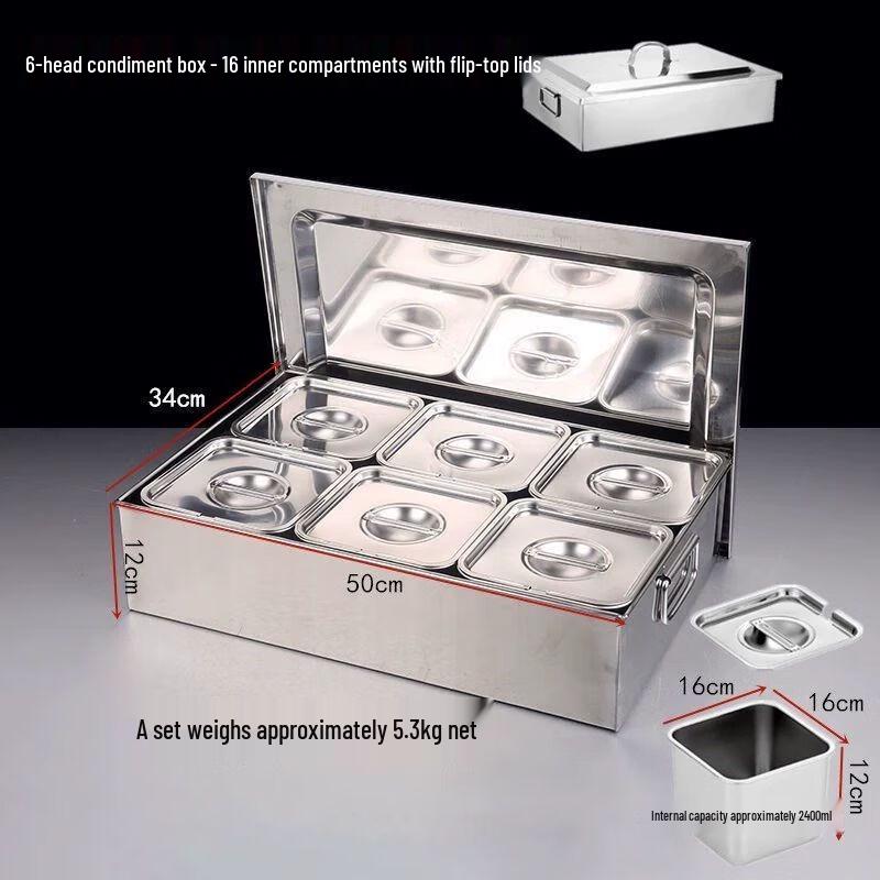 Square Stainless Steel Condiment Storage Set