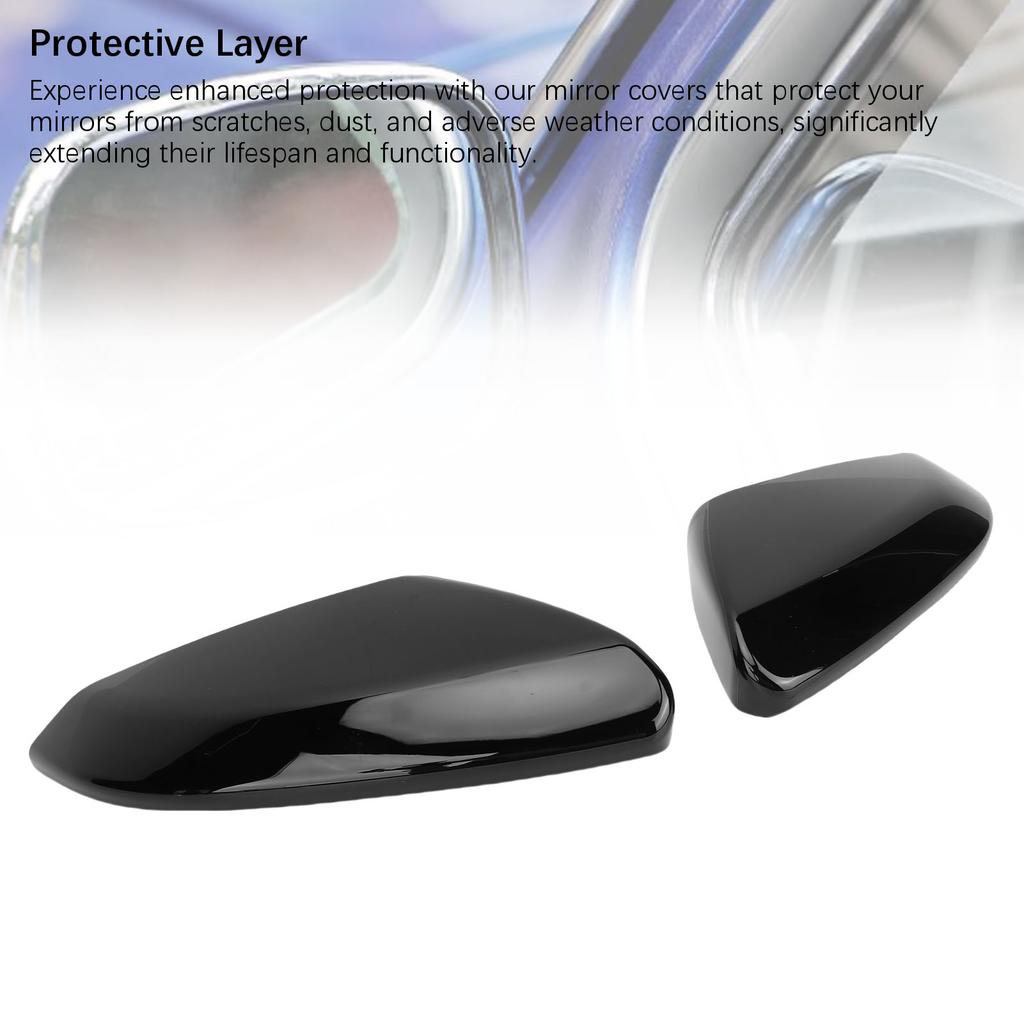 Car Side Door Rearview Mirror Cap Bright Black Weatherproof Car Door Side Mirror Cover Car Accessories